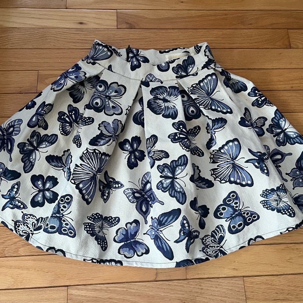 Blue Butterfly Pleated skirt
